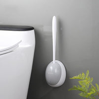 Ecoco Silicone Water Drop Toilet Brush Holder Set Wall-Mounted Cleaning Brush Tool Grey