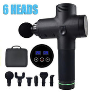 POWERFUL 6 Heads LCD Massage Gun Percussion Vibration Muscle Therapy Deep Tissue Silver