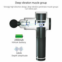 POWERFUL 6 Heads LCD Massage Gun Percussion Vibration Muscle Therapy Deep Tissue Silver