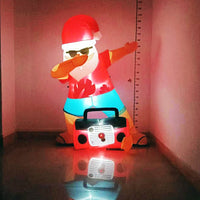 Radiant Christmas Lights Radio Xmas Inflatable Santa Beach Post 1.8m Height with Music