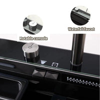 Integrated Waterfall Kitchen Sink Honeycomb Technology Large Digitial Display Stainless Steel Water Filter Cup Washer