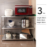 4 Tiers 120cm Height Stainless Steel Kitchen Microwave Oven Storage Rack Multilayer Organizer for Cookware