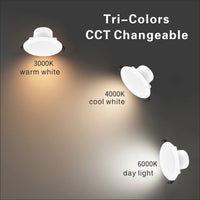 2 PCS LED DOWNLIGHT KIT 90MM NON DIM 10W 3 COLOR IN 1 WARM WHITE COOL WHITE DAY LIGHT TRI COLOR