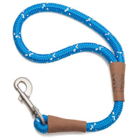 Mendota Traffic Clip Leash 1/2"x16" (13mm x 40cm) NIGHT VIZ BLUE