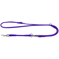 Waudog Purple Leather Round Adjustable Clip Leash W10MM-L183CM 