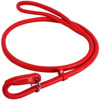 Waudog Leather Round Slip Leash W6MM- L183CM RED