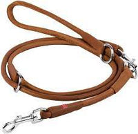 Waudog Leather Dog Clip Leash 10MM BROWN ADJUSTABLE 183CM