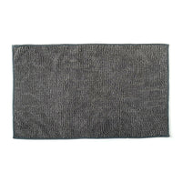 Microfiber Shower & Bathroom Bath Mat Non Slip Soft Pile Design (Dark Grey)
