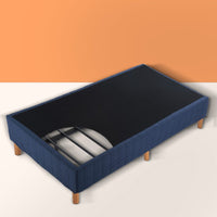 Metal Bed Frame Mattress Foundation Blue - Single