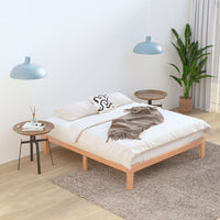Warm Wooden Natural Bed Base Frame - King Single