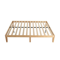 Warm Wooden Natural Bed Base Frame - King Single