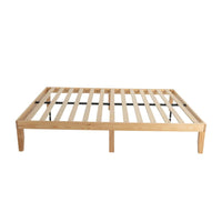 Warm Wooden Natural Bed Base Frame - Queen