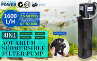 Aquarium Submersible Filter Pond Pump 1600L/H 35W 2.5m