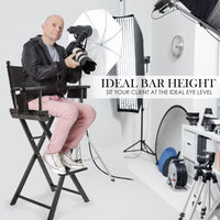 2X Director Movie Folding Tall Chair 75cm DARK HUMOR