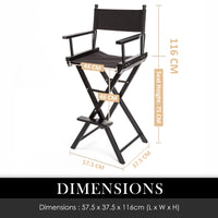 2X Director Movie Folding Tall Chair 75cm DARK HUMOR