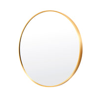 Wall Mirror Round Aluminum Frame Bathroom 80cm GOLD
