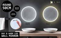 LED Wall Mirror Round Anti-Fog Bathroom 50cm