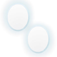 2 Set LED Wall Mirror Round Anti-Fog Bathroom 80cm