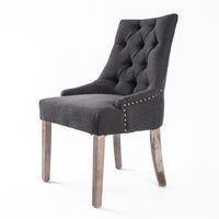 French Provincial Dining Chair Oak Leg AMOUR BLACK