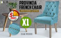 French Provincial Dining Chair Oak Leg AMOUR BLUE