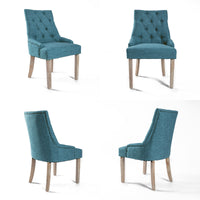 French Provincial Dining Chair Oak Leg AMOUR DARK BLUE