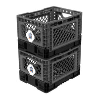 25L Smart Foldable Stackable Crate Tool Collapsible Storage Box - Charcoal