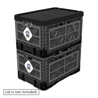 48L Smart Foldable Stackable Crate Tool Collapsible Storage Box - Charcoal