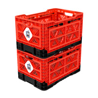 48L Smart Foldable Stackable Crate Tool Collapsible Storage Box - Red