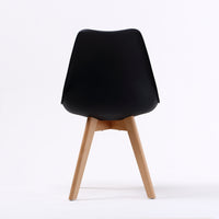 4X Retro Dining Cafe Chair Padded Seat BLACK