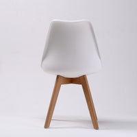 4X Retro Dining Cafe Chair Padded Seat WHITE