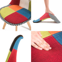 4X Retro Dining Cafe Chair Padded Seat MULTI COLOUR