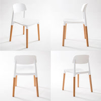 4X Retro Belloch Stackable Dining Cafe Chair WHITE