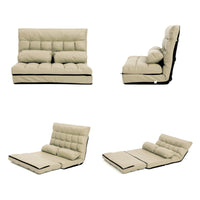 Lounge Couch Sofa Bed Double Seat Leather GEMINI BEIGE