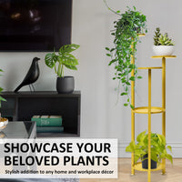 Plant Stand 100cm Planter Shelf Rack Display Steel 5 Tier GOLD