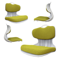 4X Slender Chair Posture Correction Seat Floor Lounge Padded Stackable LIME