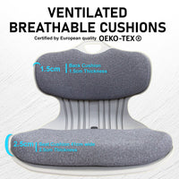 4X Slender Chair Posture Correction Seat Floor Lounge Padded Stackable GREY