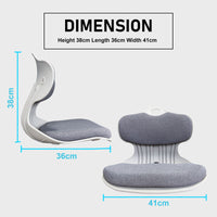 4X Slender Chair Posture Correction Seat Floor Lounge Padded Stackable GREY