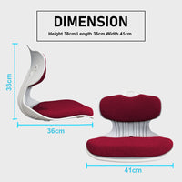 2X Slender Chair Posture Correction Seat Floor Lounge Padded Stackable RED