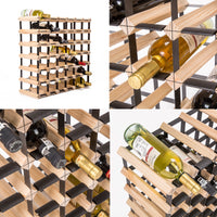 Timber Wine Rack Storage Cellar Organiser 42 Bottle