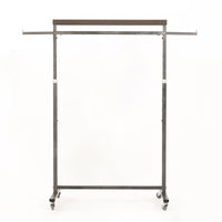 Clothes Rack Coat Stand Hanging Adjustable Rollable Steel PEARL GREY
