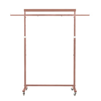 Clothes Rack Coat Stand Hanging Adjustable Rollable Steel ROSE GOLD