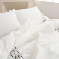 Saesom Flua Snow Comforter Set Double Cool Quilt Bedspread WHITE