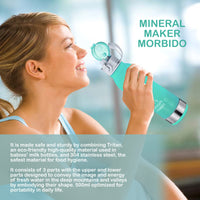 Mineral Maker MORBIDO Alkaline Filter Water Bottle + a Mineral Stone Pouch GREEN