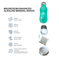 Mineral Maker MORBIDO Alkaline Filter Water Bottle + a Mineral Stone Pouch GREEN