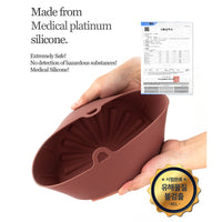 Airfryer Reusable Silicone Pot Large Brown Nonstick Nontoxic