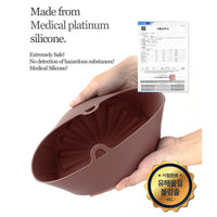 Airfryer Reusable Silicone Pot Small Chocolate Nonstick Nontoxic