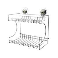 Double Rectangular Shelf Removable Suction STAINLESS STEEL