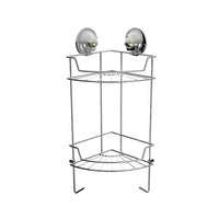 Double Corner Shelf Removable Suction Small STAINLESS STEEL