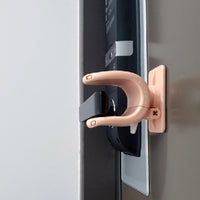 4X Door Lever Lock Pet Child Proof Adhesive Kid Safety Handle Lock APRICOT PINK