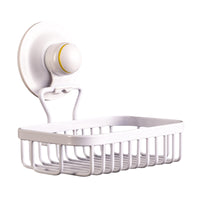 Soap Holder Basket Removable Stainless Suction WHITE